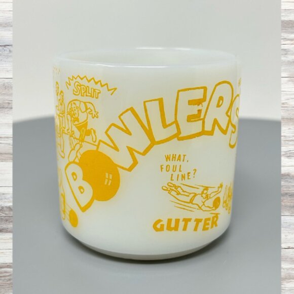 Vintage 1950s Bowlers Mug Federal Glass - Picture 1 of 8